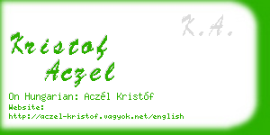kristof aczel business card