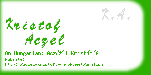 kristof aczel business card